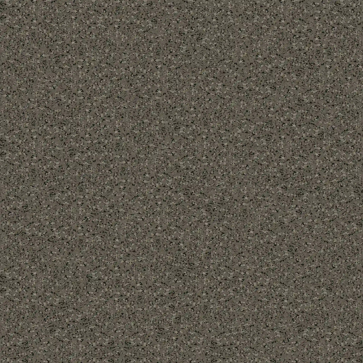 A close-up view of the speckled, textured surface of ECORE Performance Rally Rubber Roll - 14.5mm Flooring by ECORE Athletic, in shades of gray and brown, resembling a granite stone countertop.