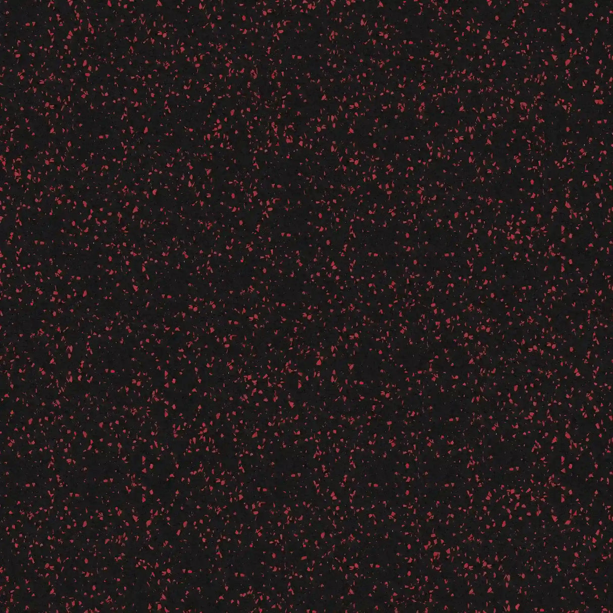 The ECORE Athletic Basic Fit Rubber Roll - 8mm features a black surface with random small red speckles, creating a textured, starry-night look that adds depth and visual contrast to any space.
