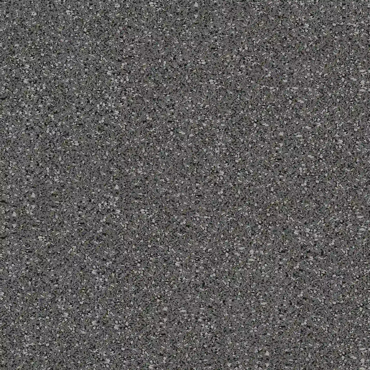 Close-up of ECORE Basic Fit Rubber Roll - 8mm Flooring by ECORE Athletic, featuring a rough gray surface with uniform texture and small, irregular gray and black flecks.