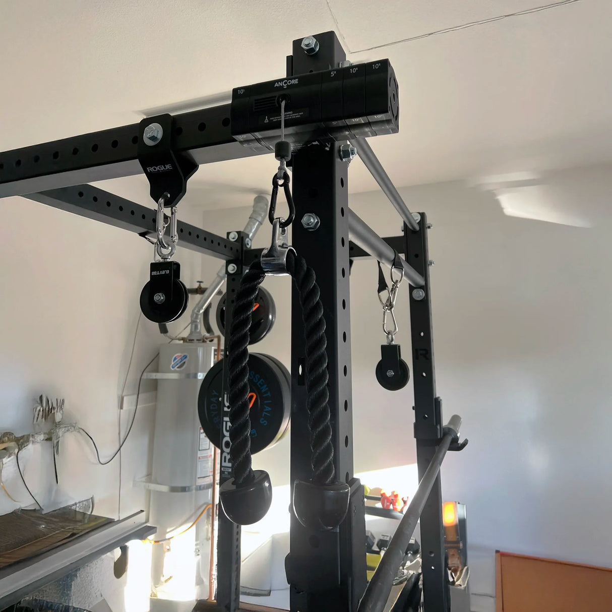 ANCORE adjustable portable cable column triceps pulldown rope attachment