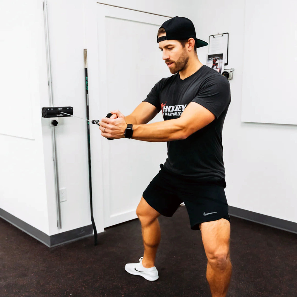 ANCORE portable adjustable cable column sliding rail track wall mount system