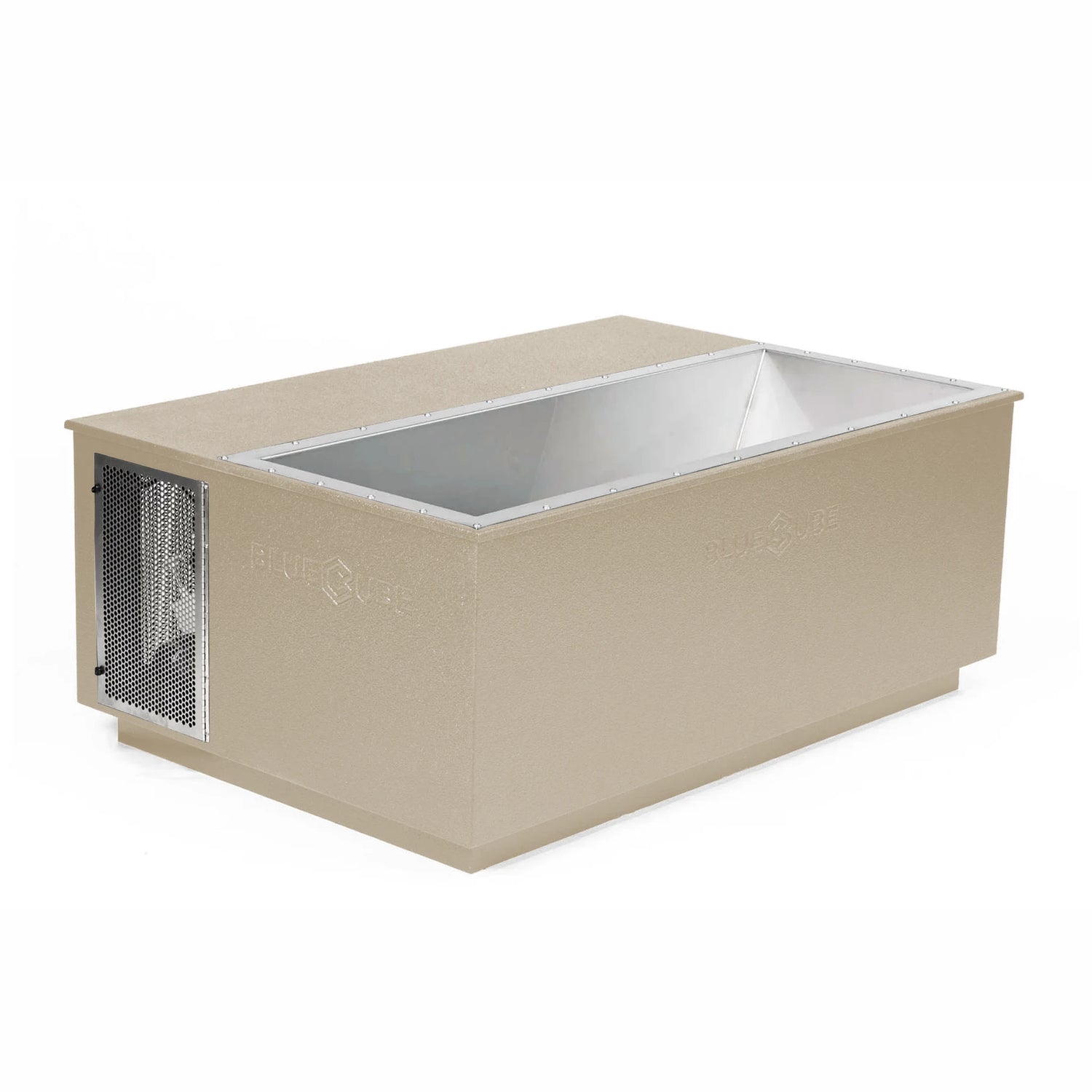 Beige BlueCube CoreChill 3 Elite Cold Plunge Tub which is commercial grade and handmade in America