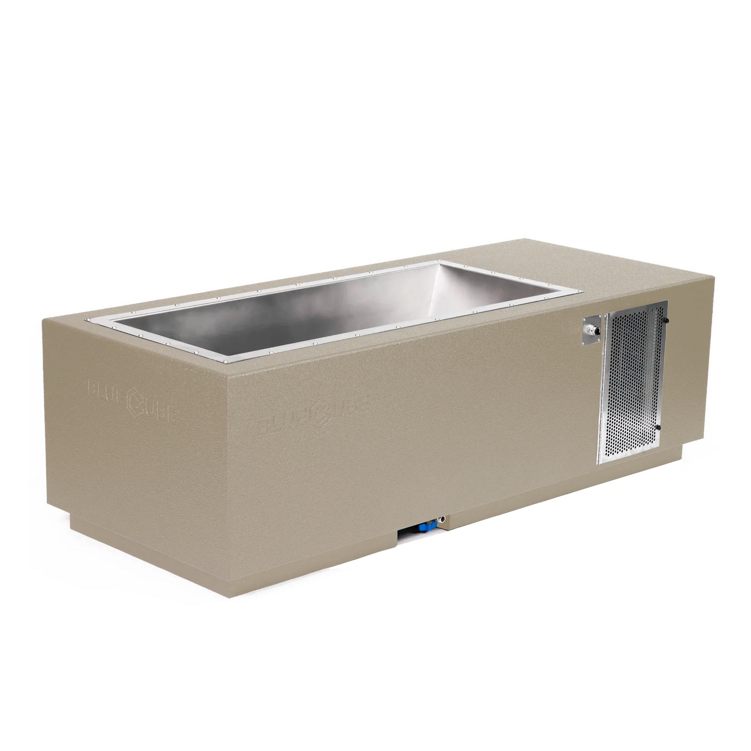 Beige BlueCube CoreChill 3 Cold Plunge Tub which is commercial grade and handmade in America