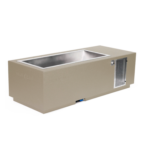Beige BlueCube CoreChill 3 Cold Plunge Tub which is commercial grade and handmade in America