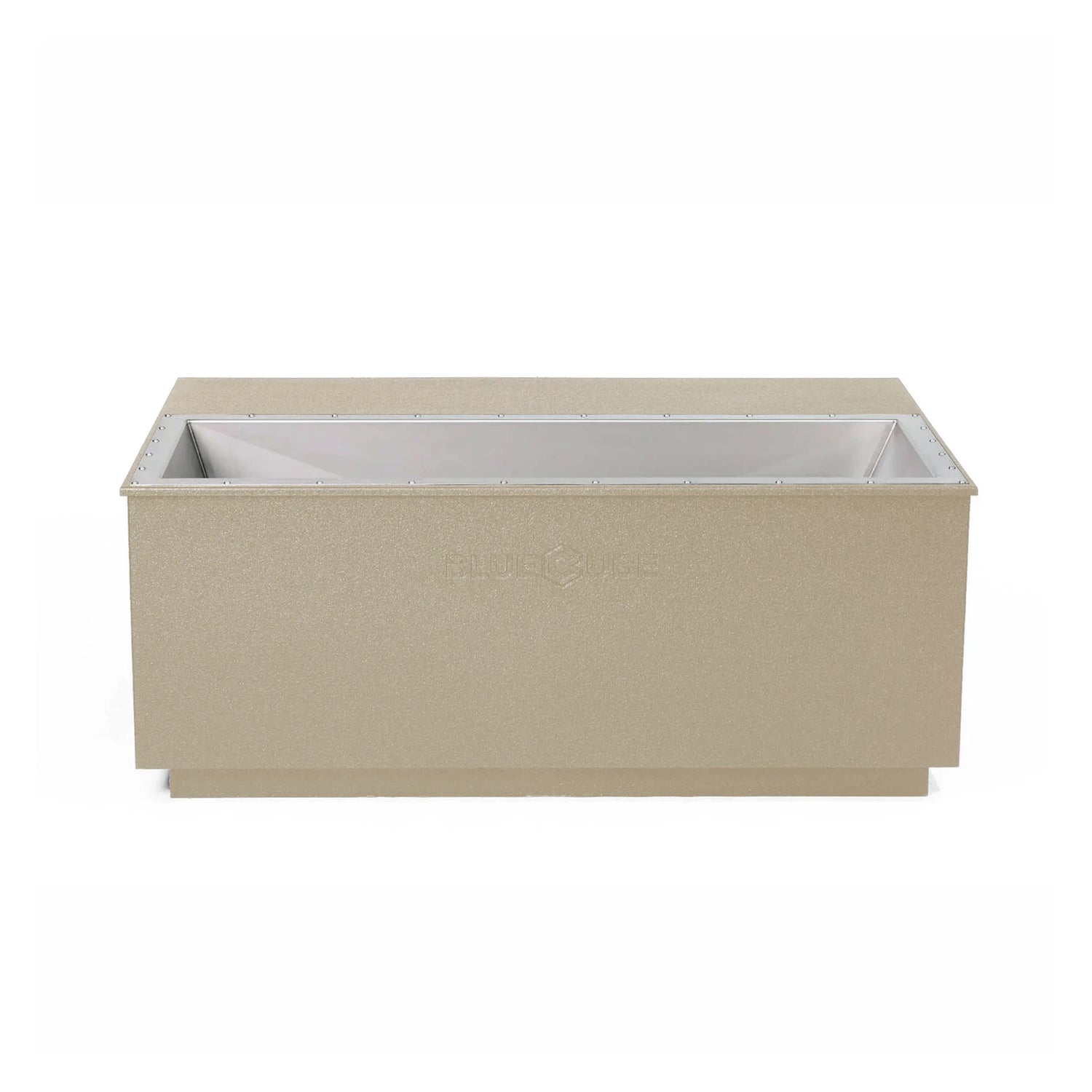 Beige BlueCube CoreChill 3 Elite Cold Plunge Tub with line-x coating 
which is commercial grade and handmade in America