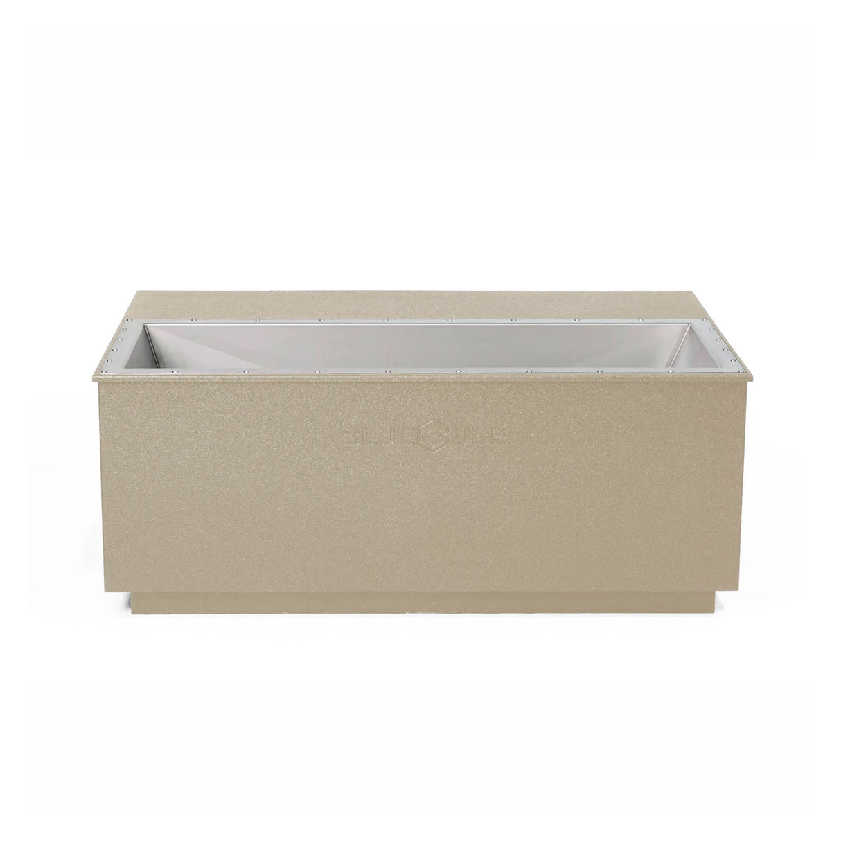 Beige BlueCube CoreChill 3 Elite Cold Plunge Tub with line-x coating 
which is commercial grade and handmade in America