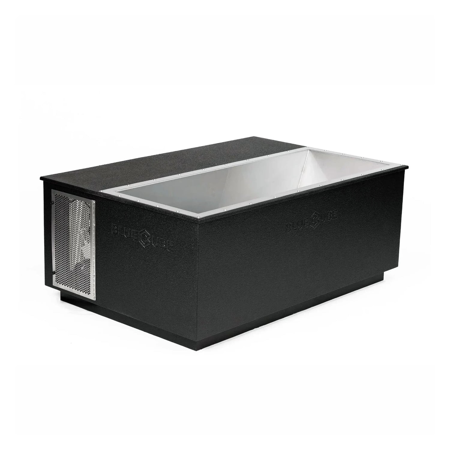 Black BlueCube CoreChill 3 Elite Cold Plunge Tub with line-x coating which is commercial grade and handmade in America