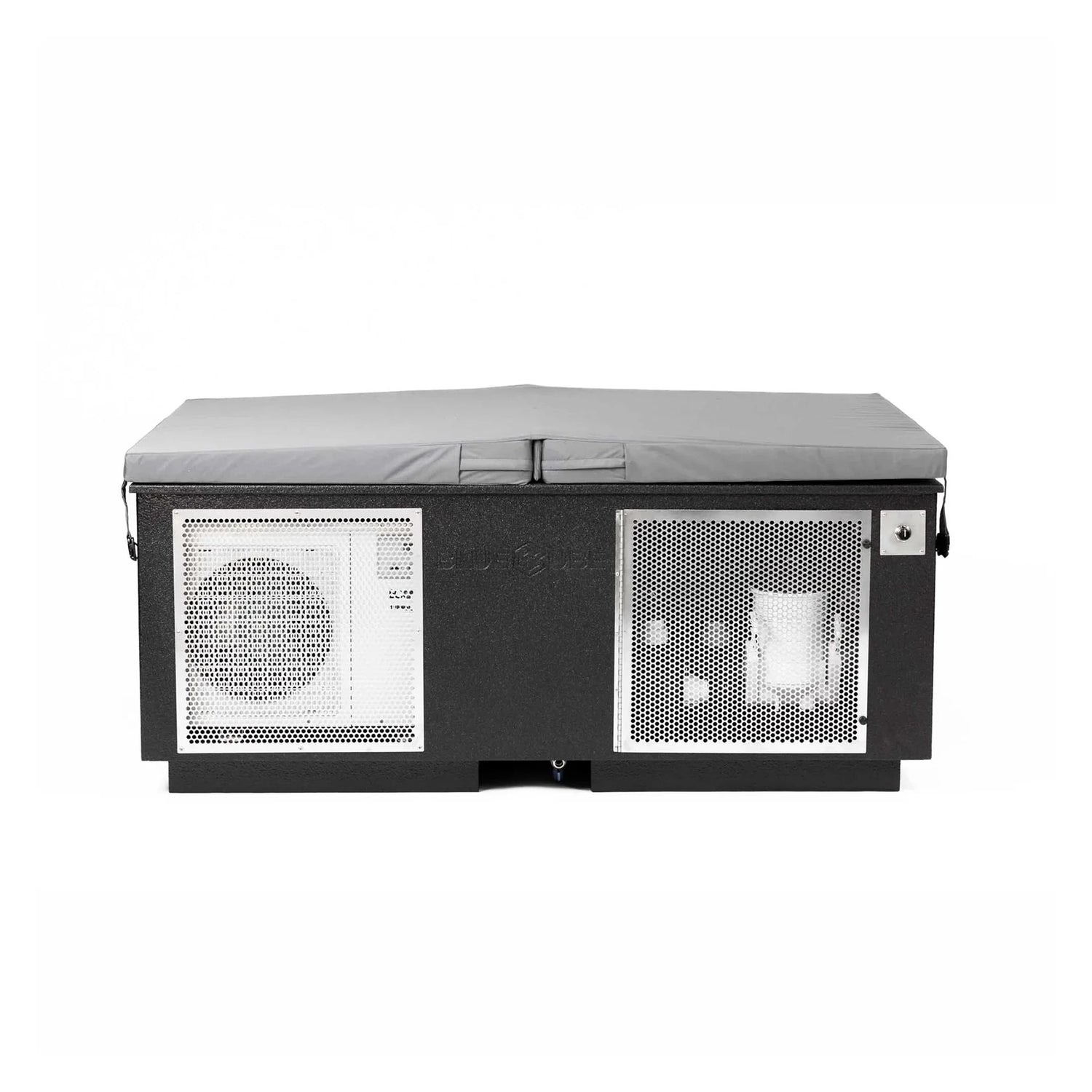 Black BlueCube CoreChill 3 Elite Cold Plunge Tub with line-x coating which is commercial grade and handmade in America