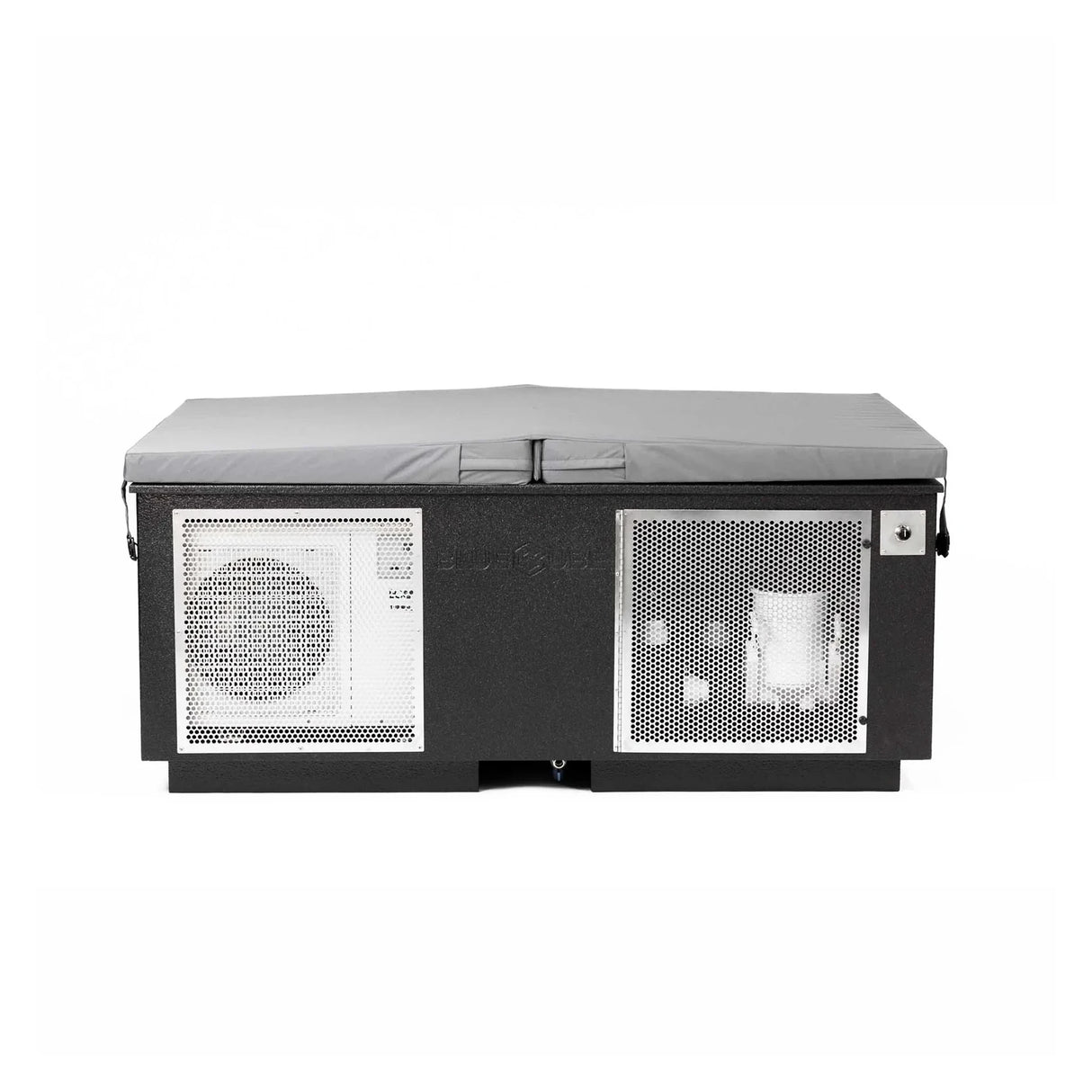 Black BlueCube CoreChill 3 Elite Cold Plunge Tub with line-x coating which is commercial grade and handmade in America