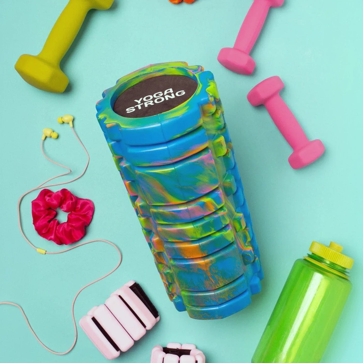 Multi color tie dye short foam roller