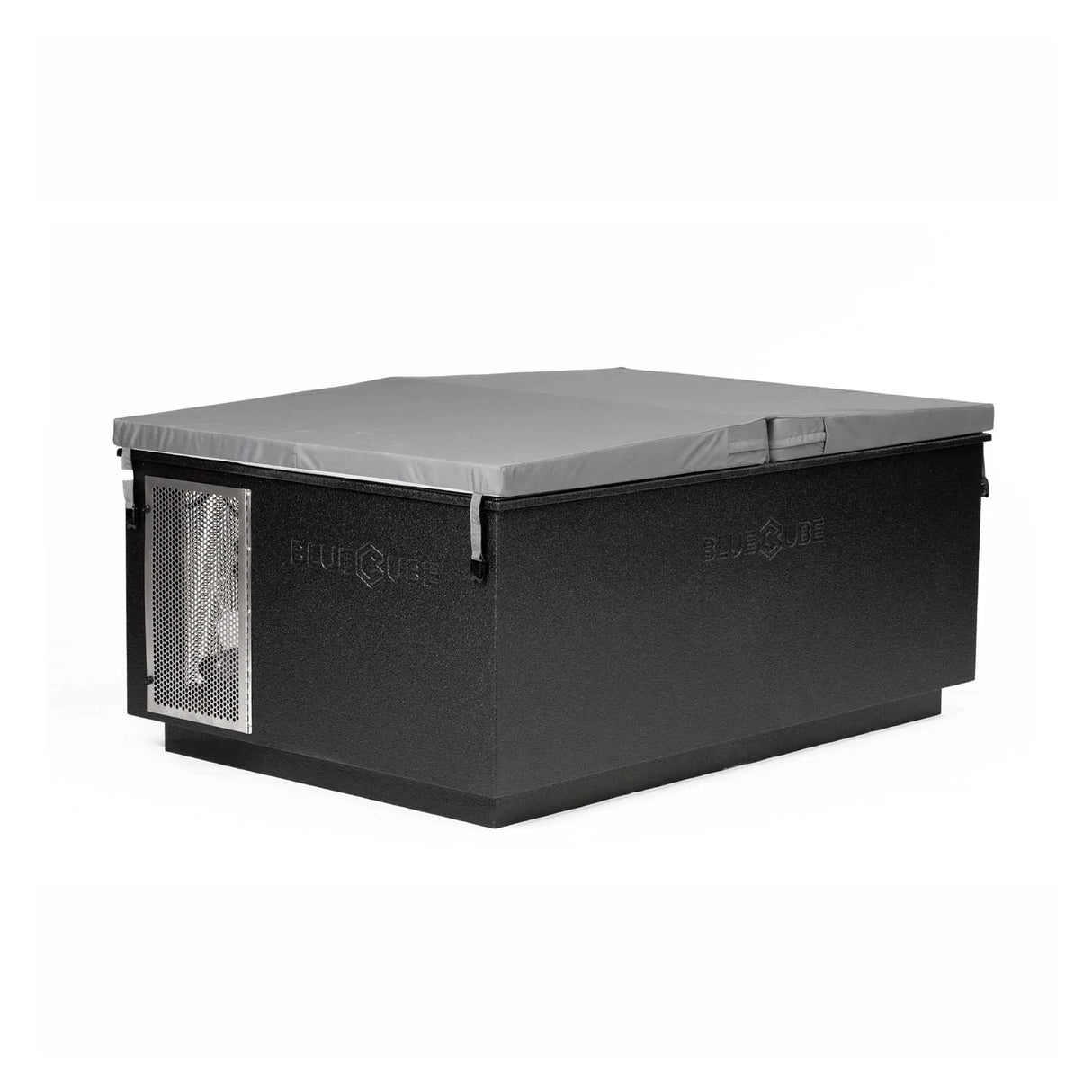 Black BlueCube CoreChill 3 Elite Cold Plunge Tub with line-x coating which is commercial grade and handmade in America