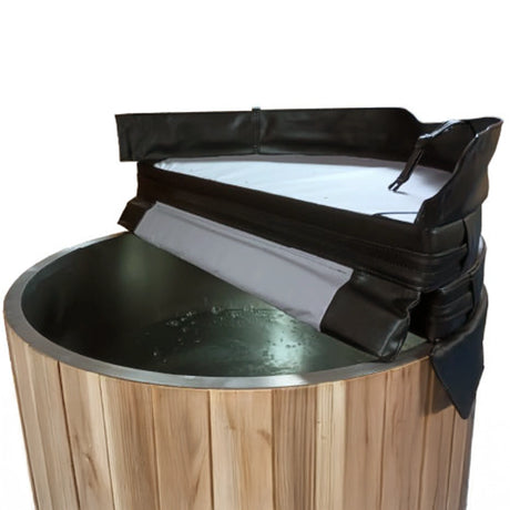Dynamic Cold Therapy 4" foam cover for barrel model cold plunge with vinyl casing