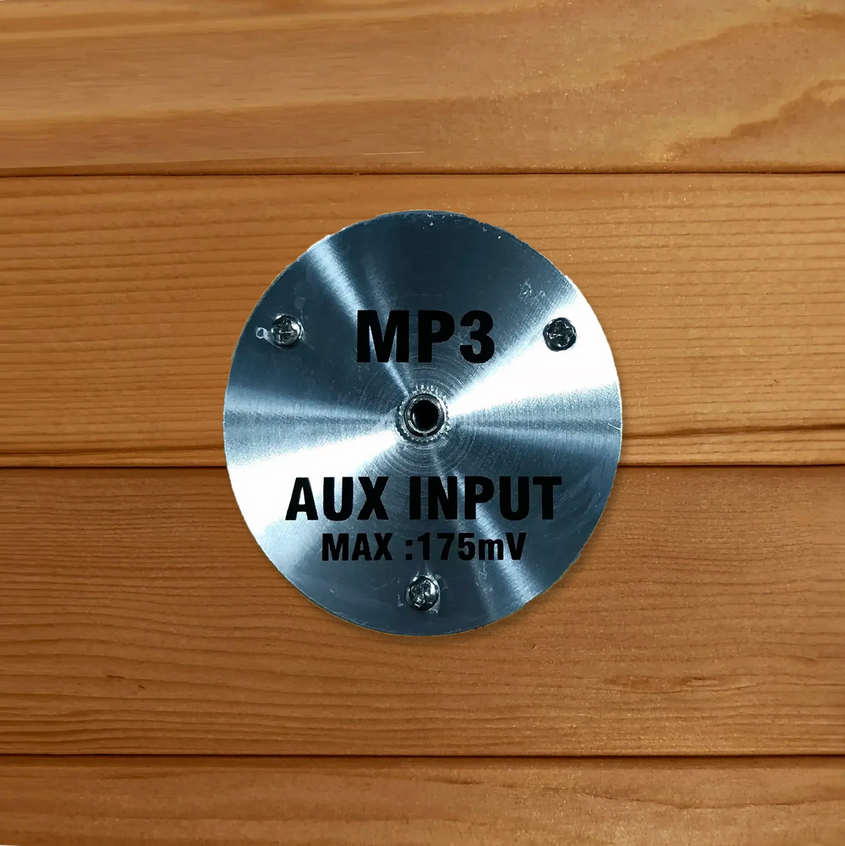 AUX input jack inside a sauna