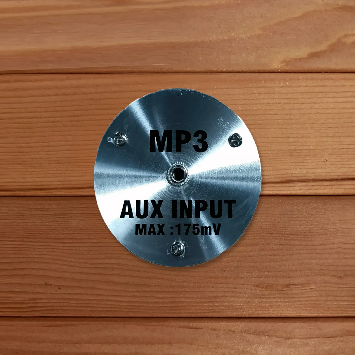 AUX input jack inside a sauna