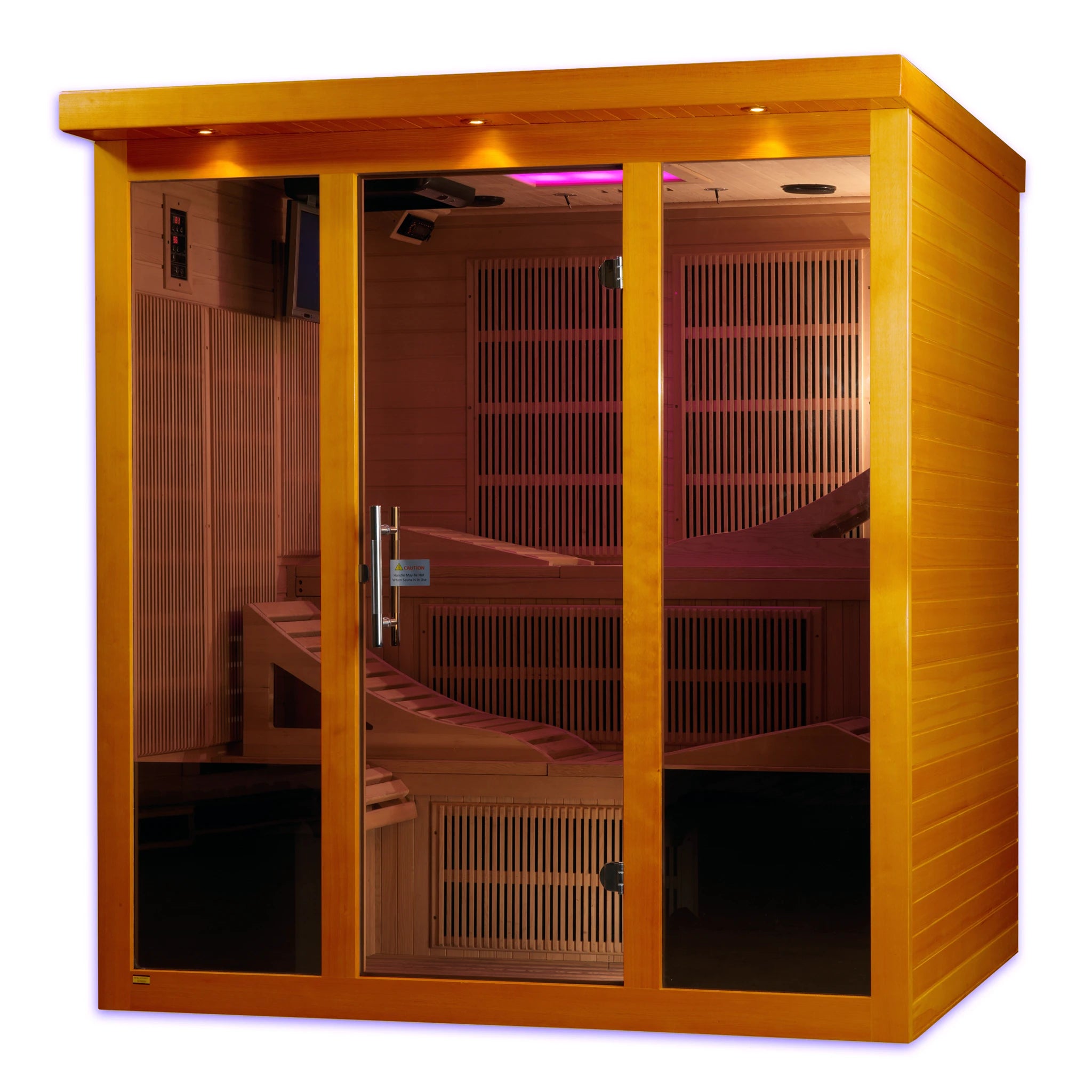 Dynamic Saunas FAR infrared Monaco model sauna which holds up to 6 people and is built for indoor use