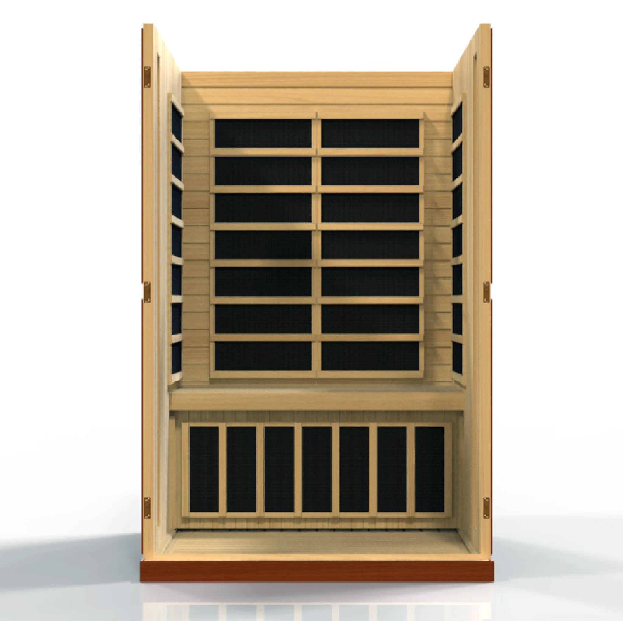 Dynamic Saunas Vittoria model FAR infrared sauna with 6 infrared panels a 2 person capacity and made from Canadian hemlock wood