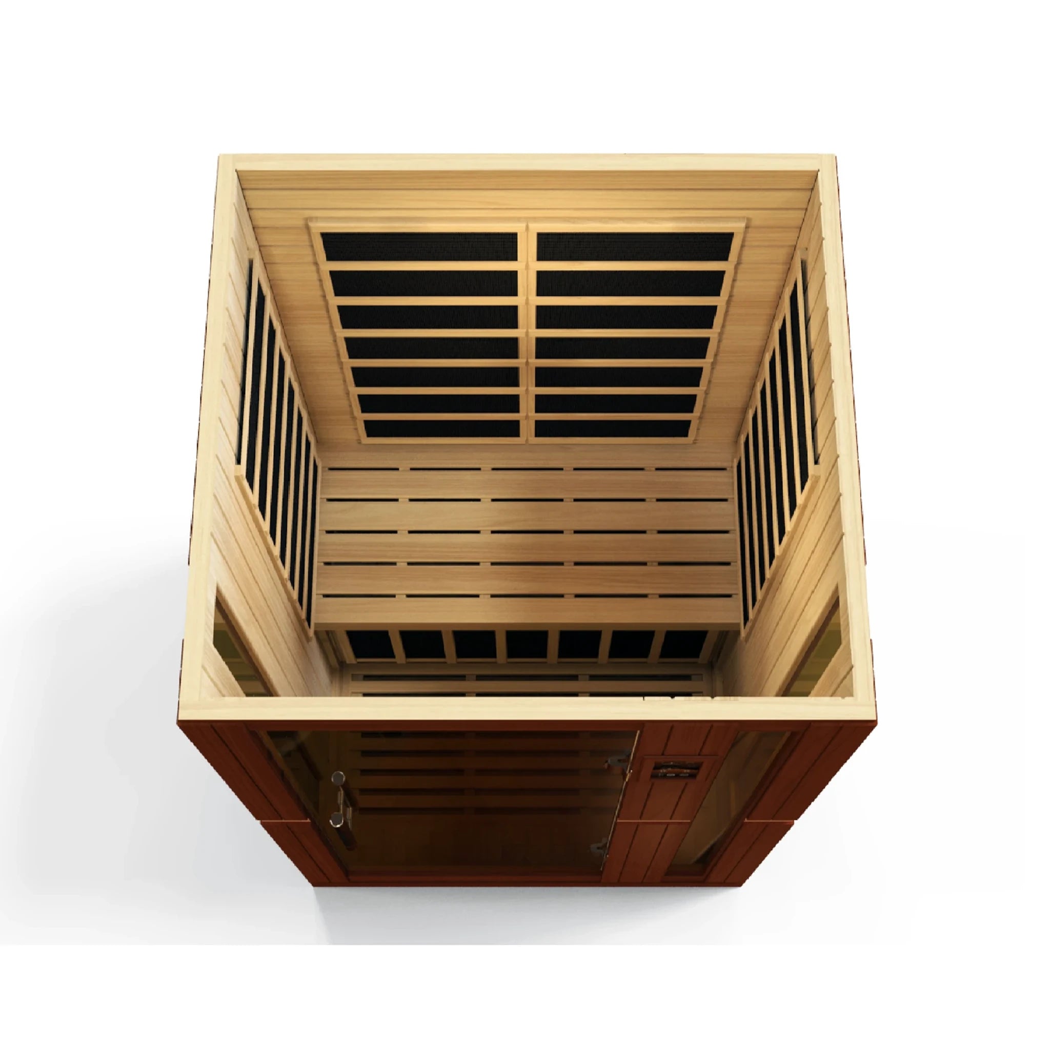 Dynamic Saunas Vittoria model FAR infrared sauna with 6 infrared panels a 2 person capacity and made from Canadian hemlock wood