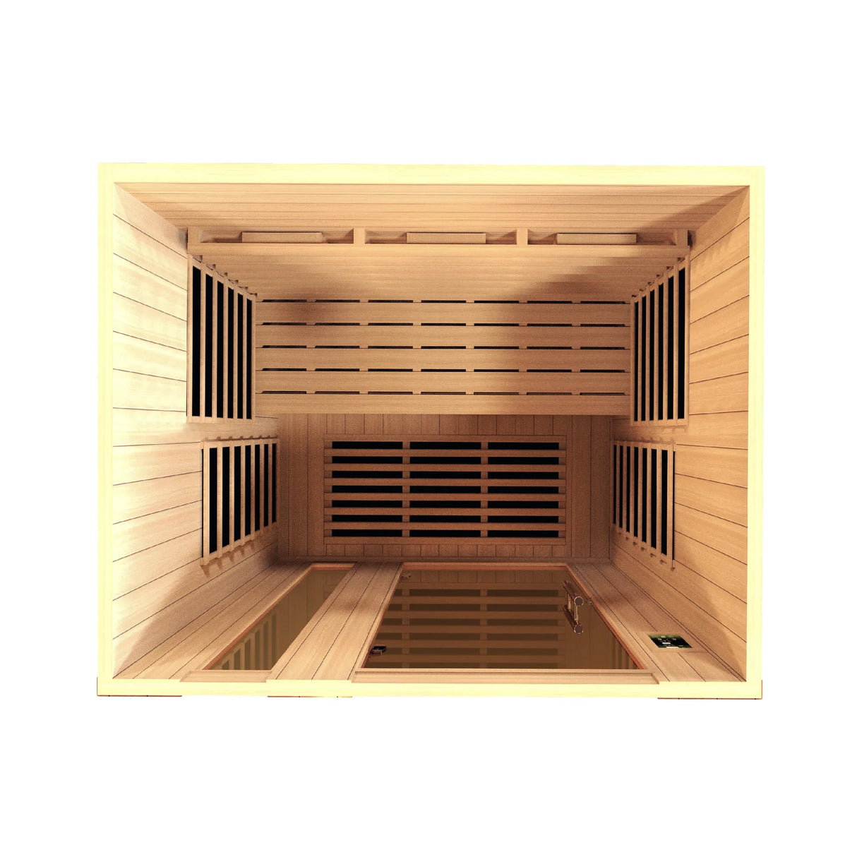 Dynamic Saunas full spectrum infrared Lugano model sauna which holds 3 people and is intended for indoor use