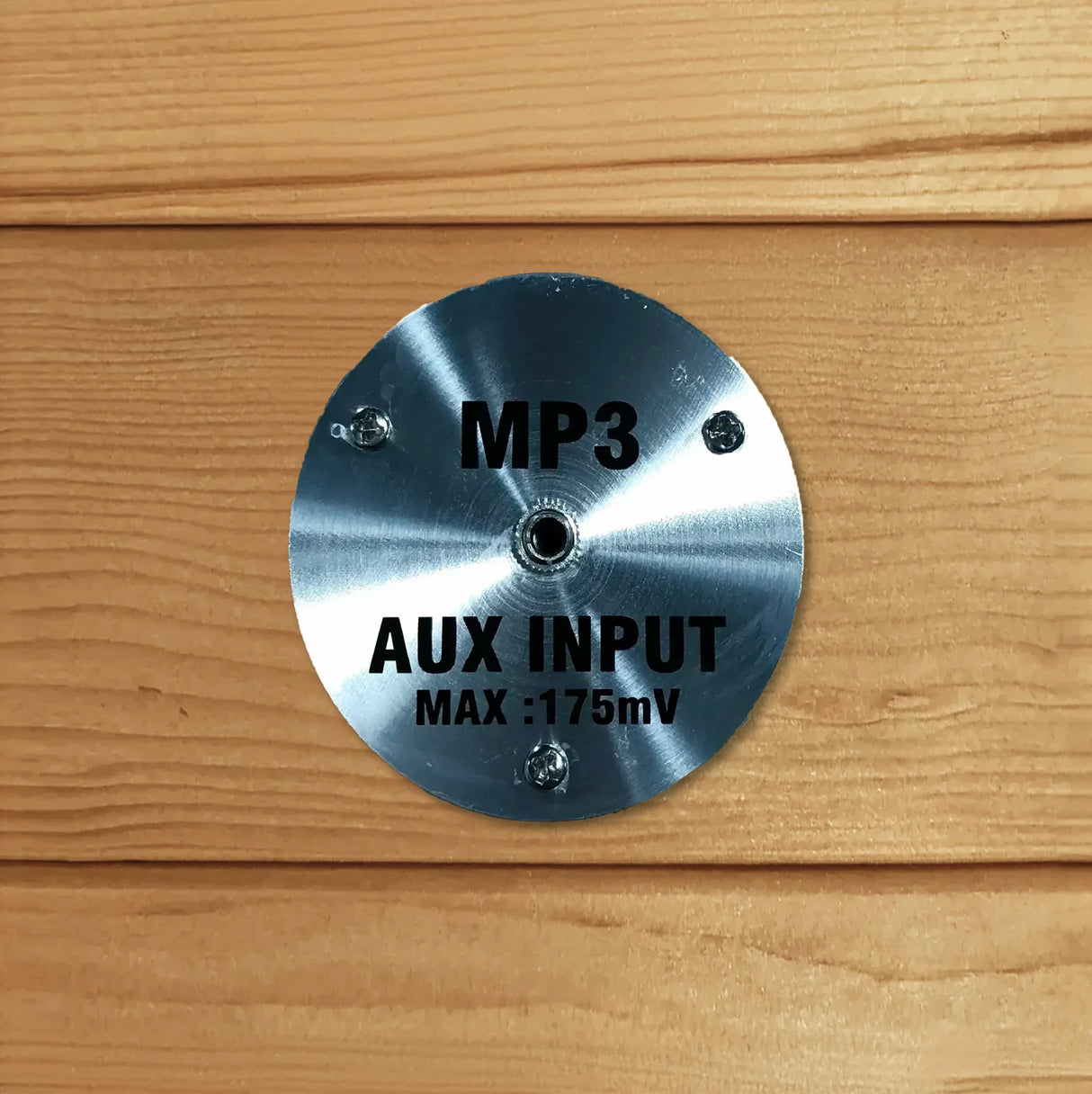 AUX input jack inside a sauna