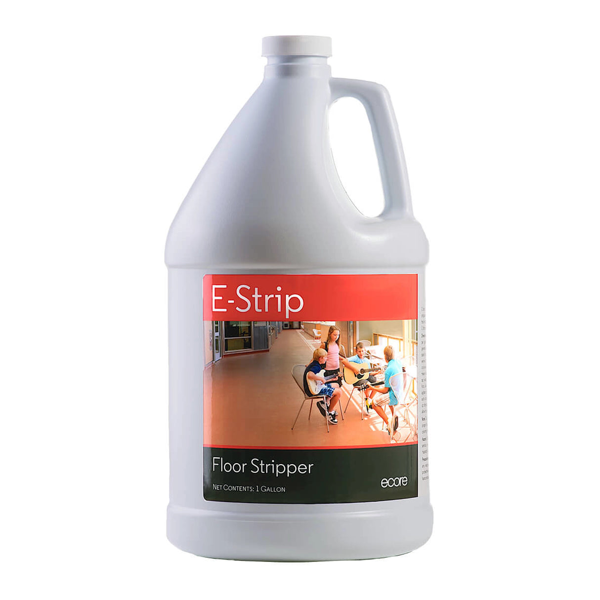 A full bottle of blue Ecore Athletic estrip floor stripper