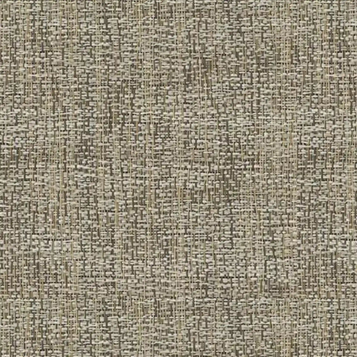 A close-up of ECORE Athletic's Ebb & Flow Motivate Laminate Roll - 6mm Class 1 Flooring shows its textured, woven pattern with interlaced beige, brown, and gray threads forming a subtle, neutral-toned grid design.