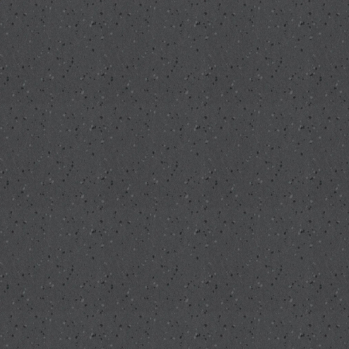 The ECORE HydroGrip Motivate Laminate Roll - 7mm Class 1 Flooring by ECORE Athletic features a dark gray, speckled textured surface with small black and light gray dots, giving it a stone or granite countertop appearance.