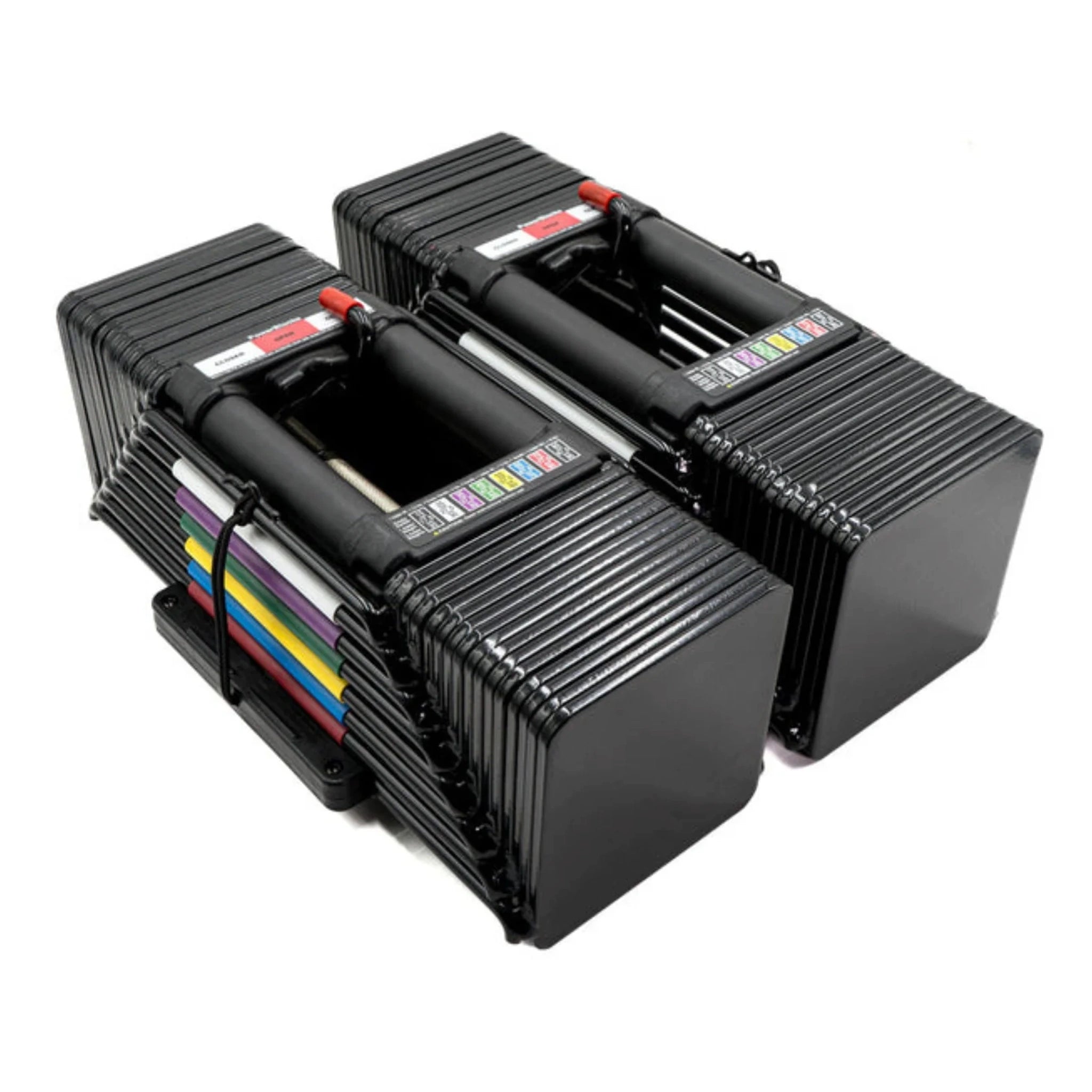 A pair of PowerBlock Elite USA 90 dumbbells