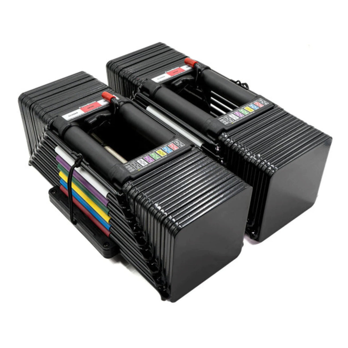 A pair of PowerBlock Elite USA 90 dumbbells