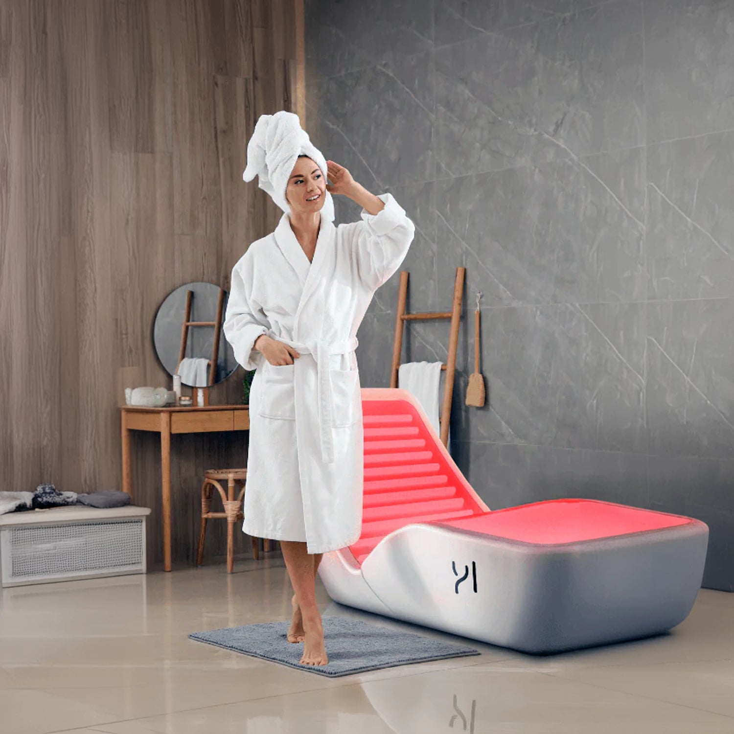 Red light therapy bed in spa