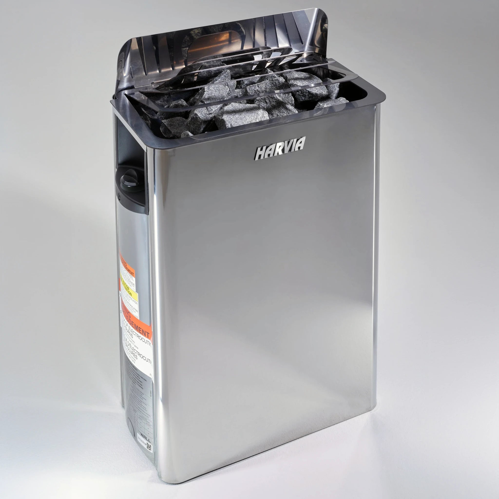 Traditional steam Harvia brand stove which goes inside steam saunas