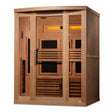Wooden 3 person infrared sauna with salt bar