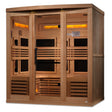 Wooden 6 person infrared sauna with salt bars