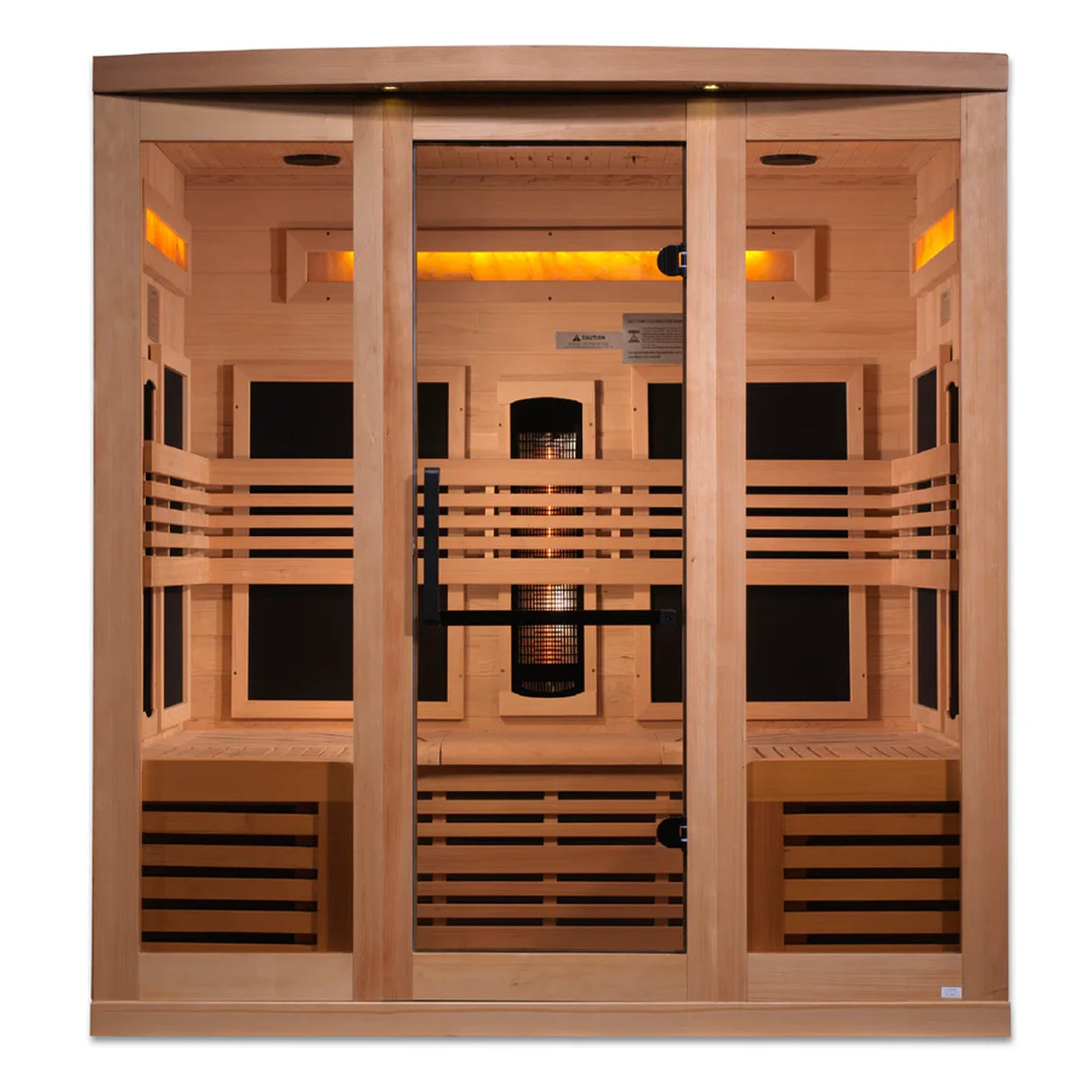 Wooden 6 person infrared sauna with salt bars