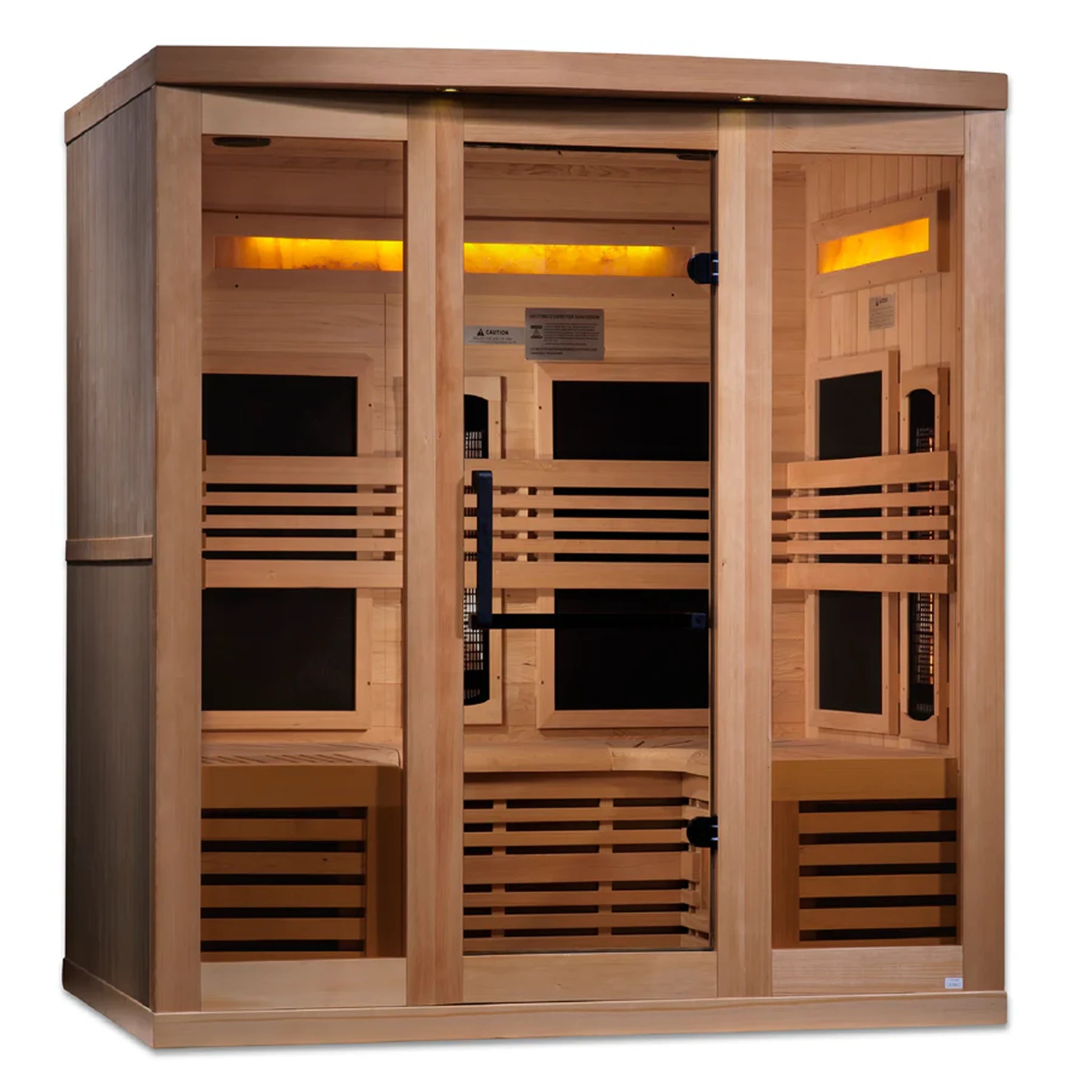 Wooden 6 person infrared sauna with salt bars
