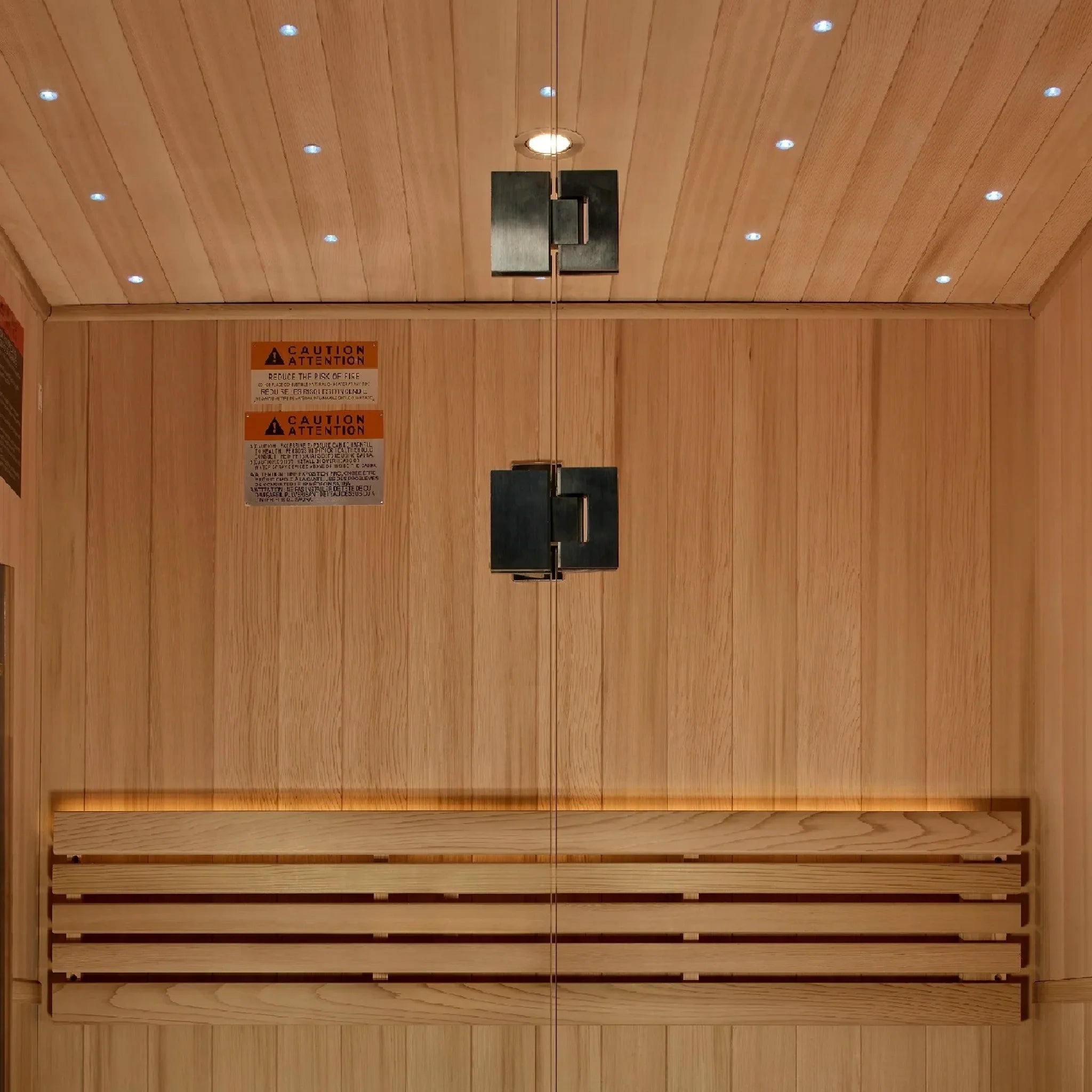 Golden Designs Sundsvall model traditional steam sauna overhead star galaxy lighting system