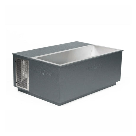 Gray BlueCube CoreChill 3 Elite Cold Plunge Tub with line-x coating which is commercial grade and handmade in America