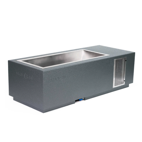 Gray BlueCube CoreChill 1 Mini Cold Plunge Tub with line-x coating which is commercial grade and handmade in America