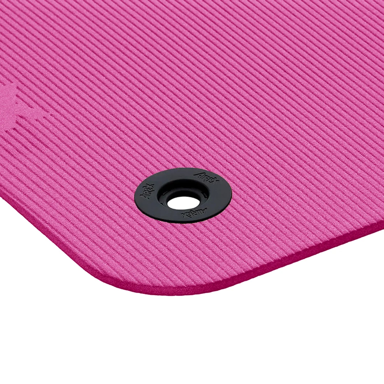 Affordable commercial grade exercise mat with eyelets for hanging