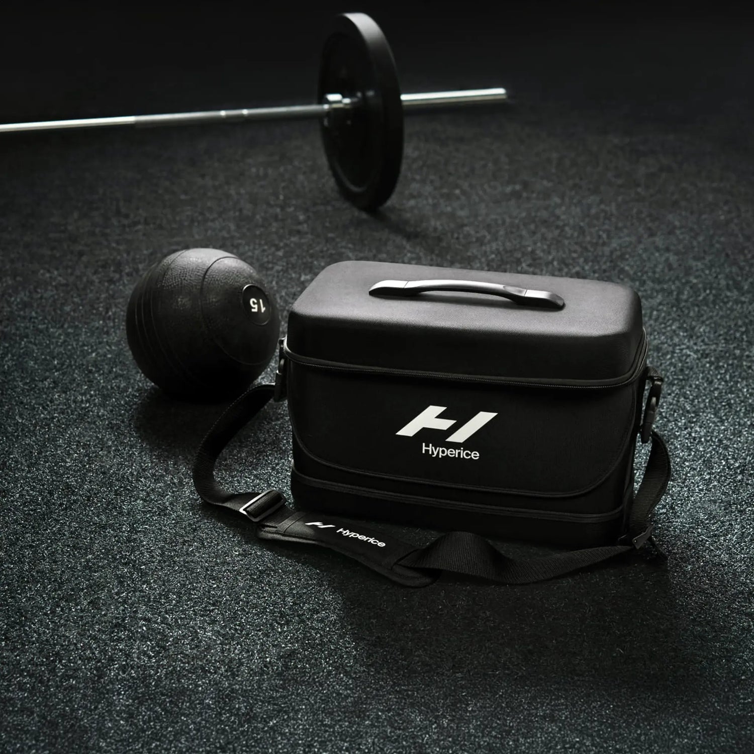 Black premium quality rectangular carry bag with strap