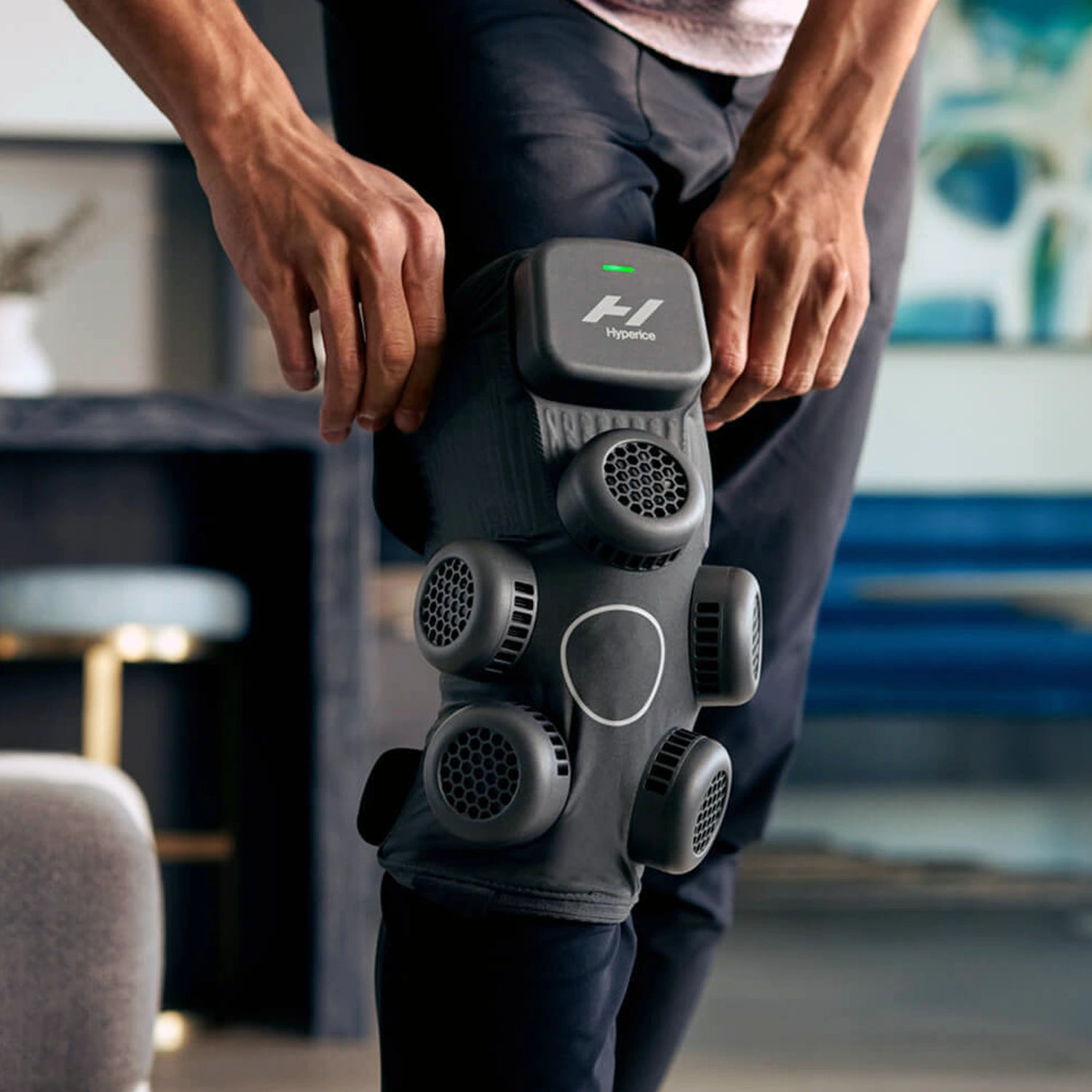 Hot and cold contrast therapy knee wrap by Hyperice