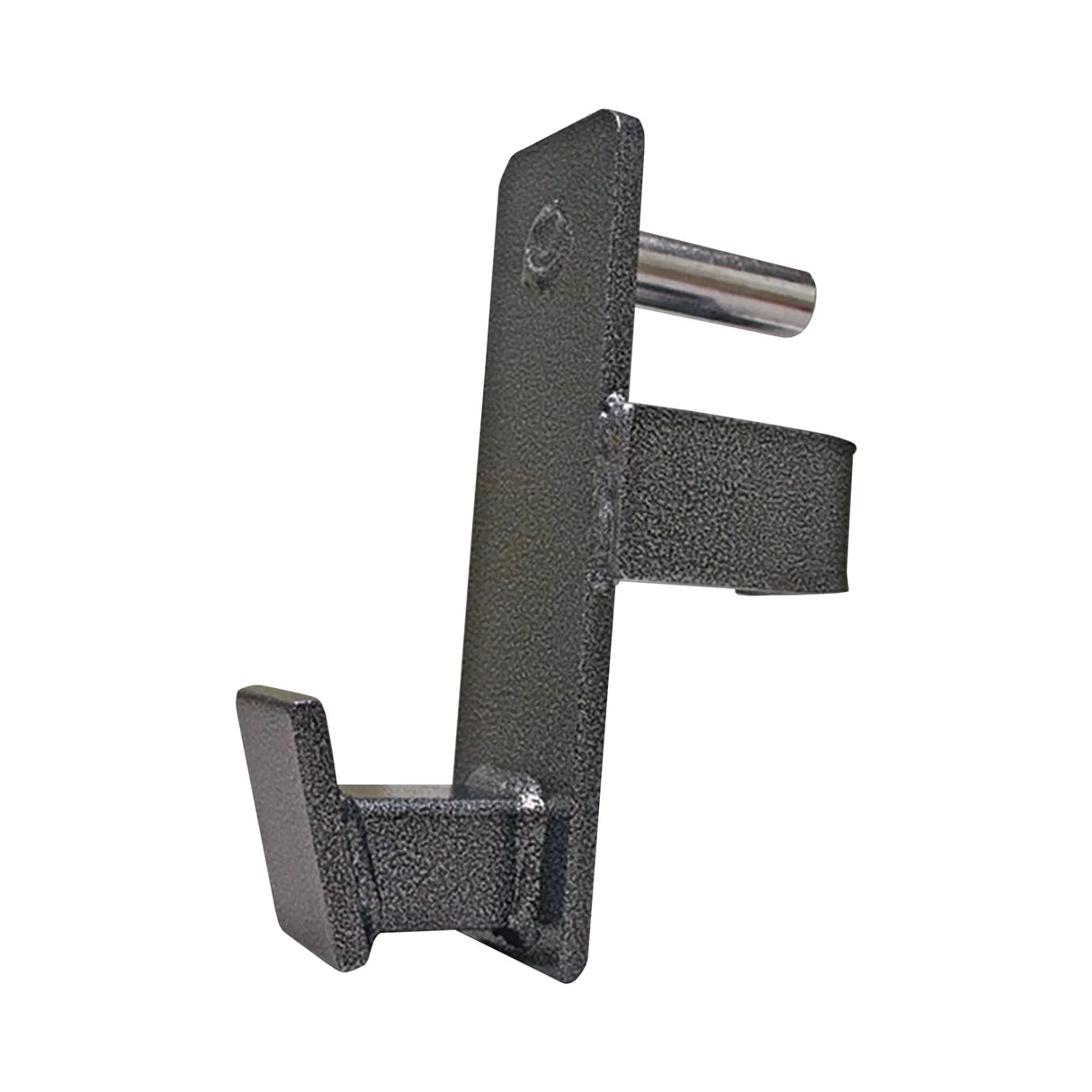Black and silver squat rack barbell hook