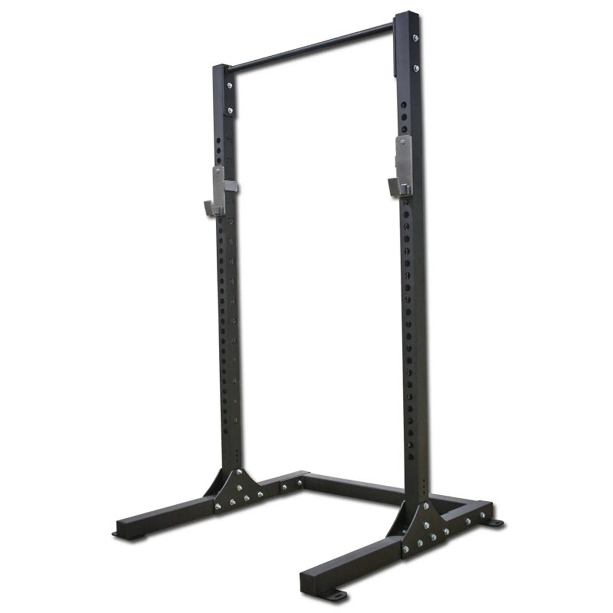 Black weightlifting quarter rack