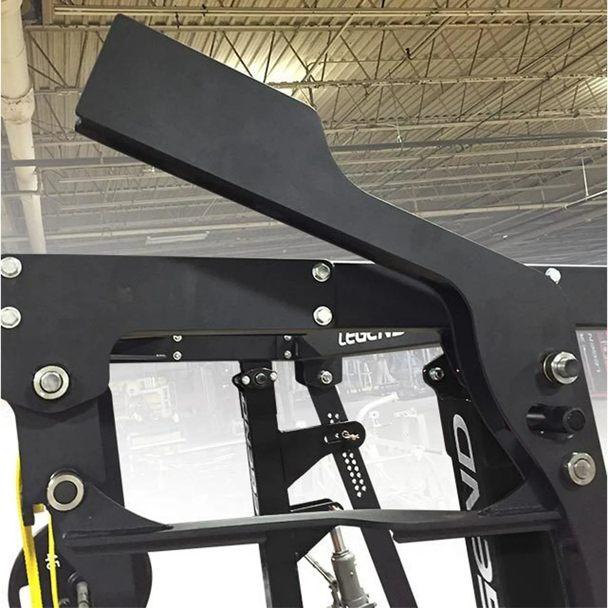 Black metal frame with 'Legends' branding against a warehouse background