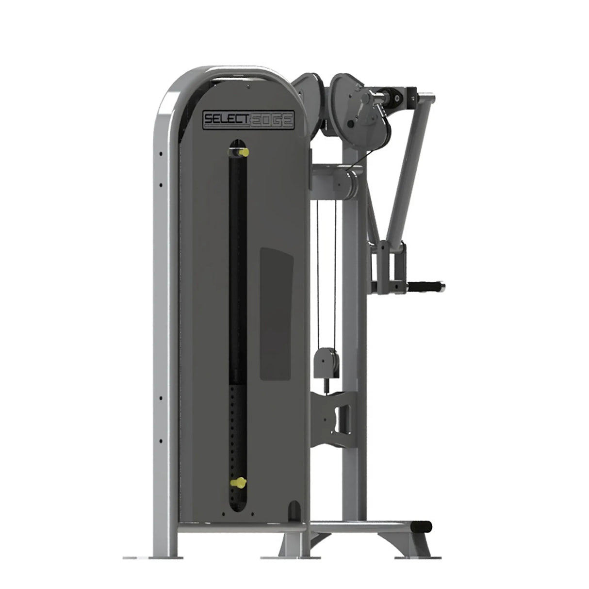 Gym fitness machine with gray frame on a white background