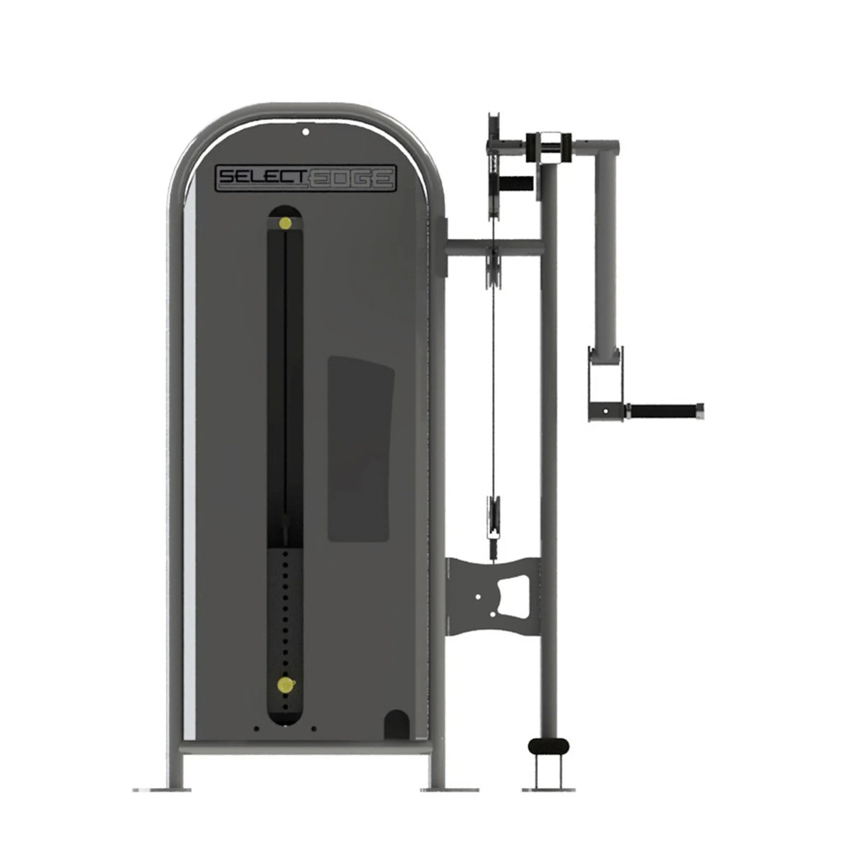 Gym fitness machine with gray frame on a white background