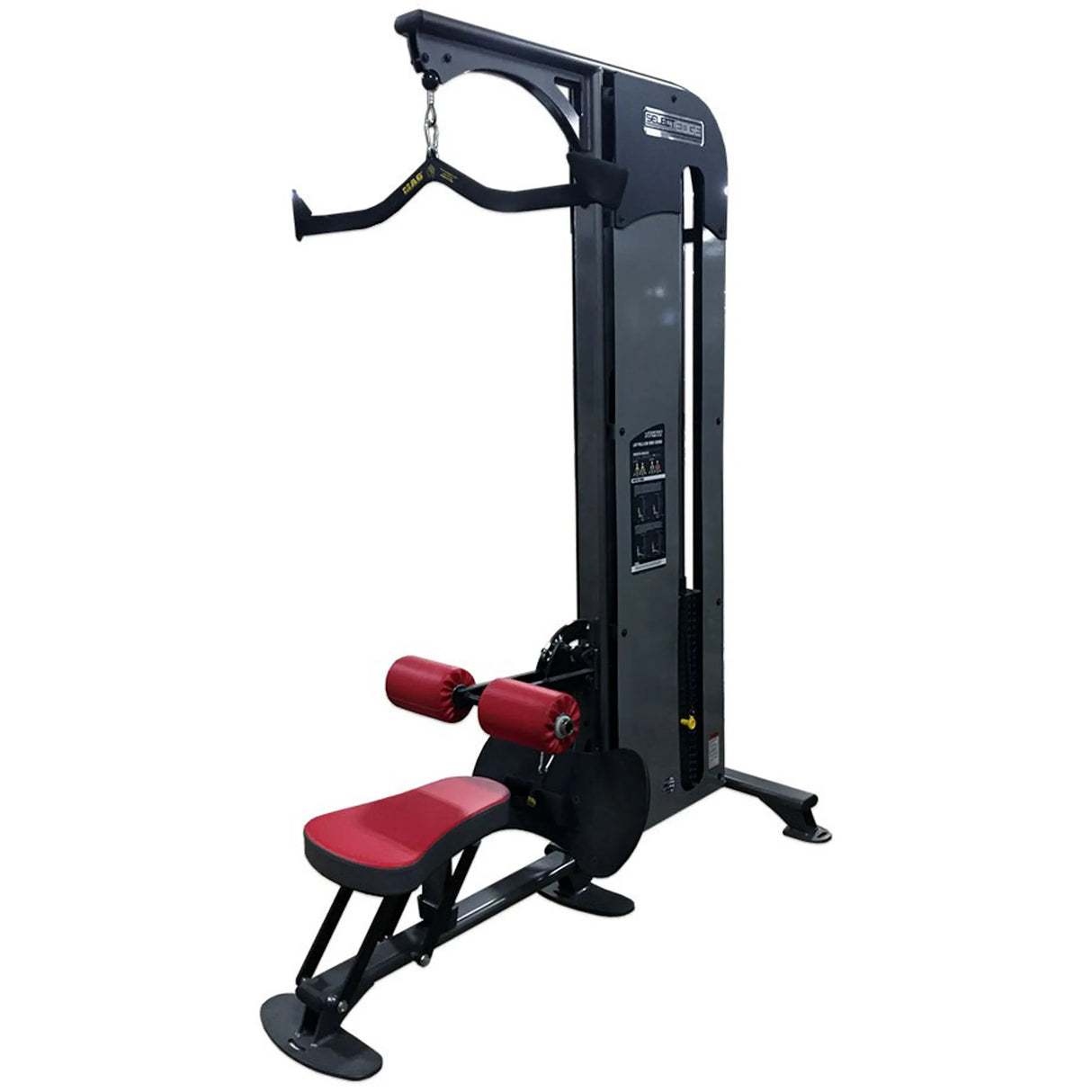 Black and red gym machine on a white background