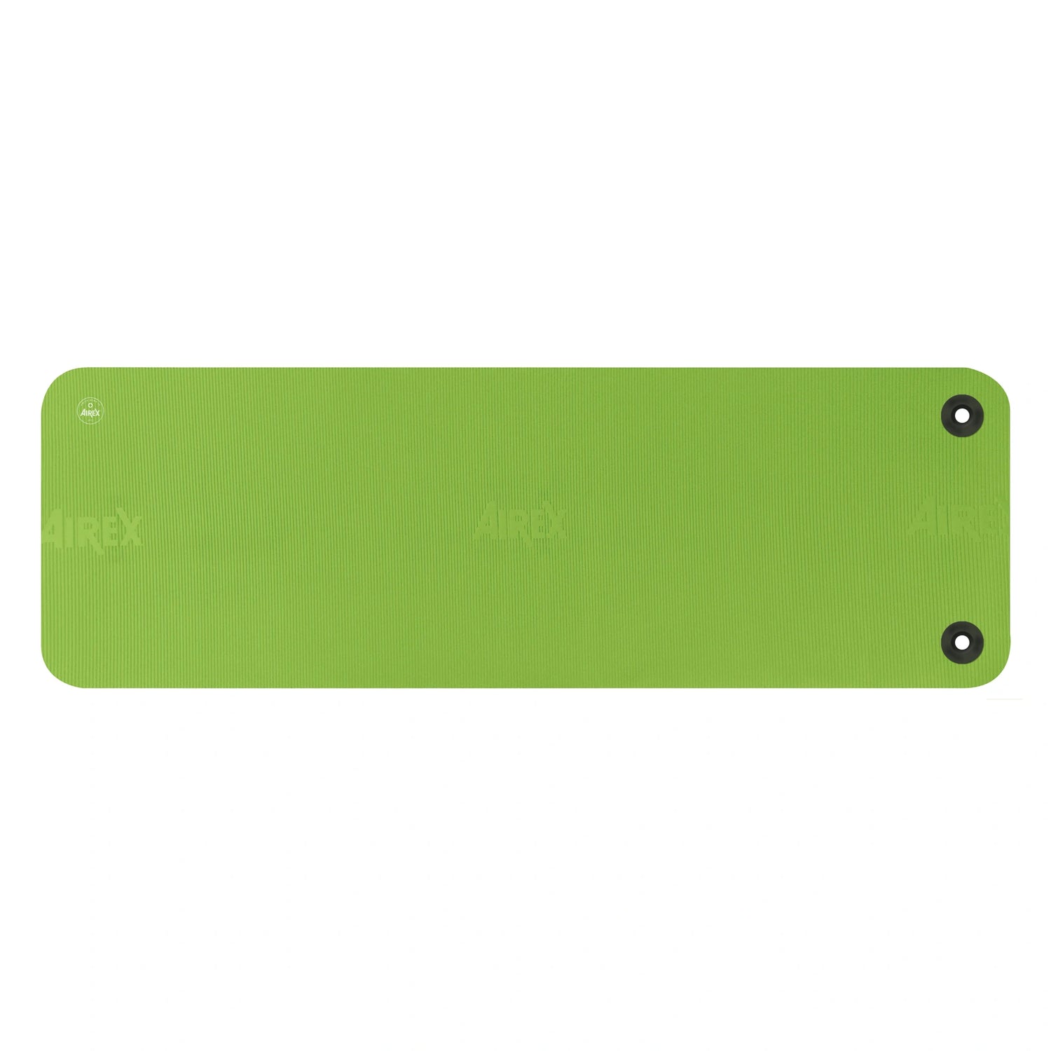 Affordable commercial grade exercise mat with eyelets for hanging