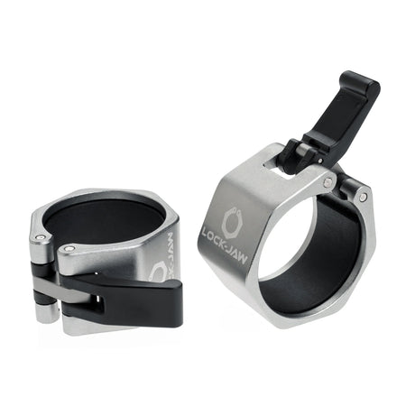 Lock-Jaw Metal Barbell Collars - Commercial Grade Barbell Clamps, Different Color Options including Red, Blue, and Gray, 1 Year Commercial Warranty, Fits Two Inch Barbell Diameter