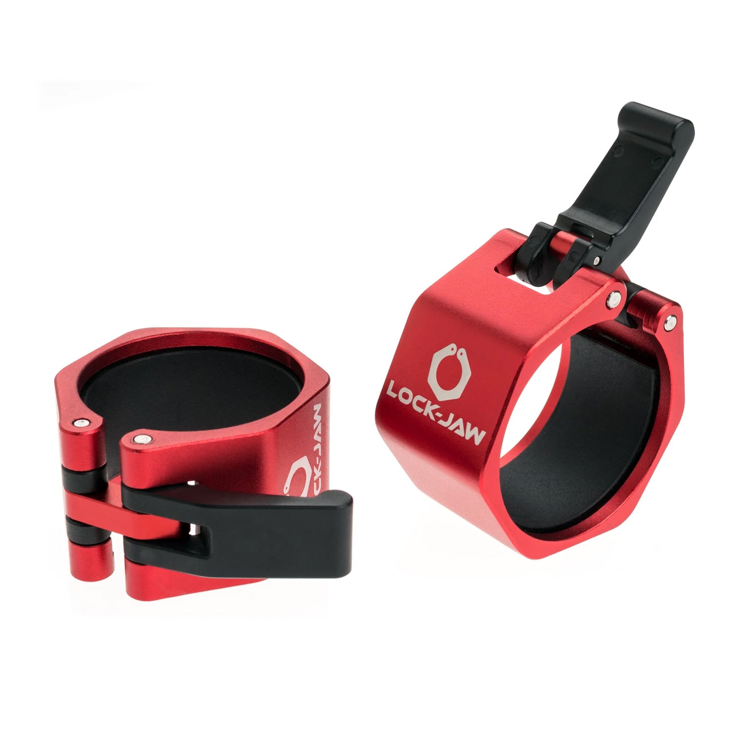 Lock-Jaw Metal Barbell Collars - Commercial Grade Barbell Clamps, Different Color Options including Red, Blue, and Gray, 1 Year Commercial Warranty, Fits Two Inch Barbell Diameter