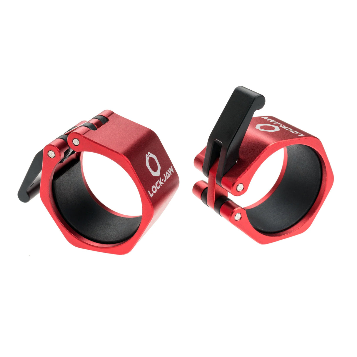 Lock-Jaw Metal Barbell Collars - Commercial Grade Barbell Clamps, Different Color Options including Red, Blue, and Gray, 1 Year Commercial Warranty, Fits Two Inch Barbell Diameter